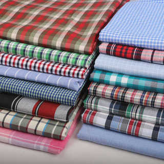 Fio de algodão tingido pequeno tecido xadrez puro algodão manga curta saia camisa pijama toalha de mesa tecido SZ27