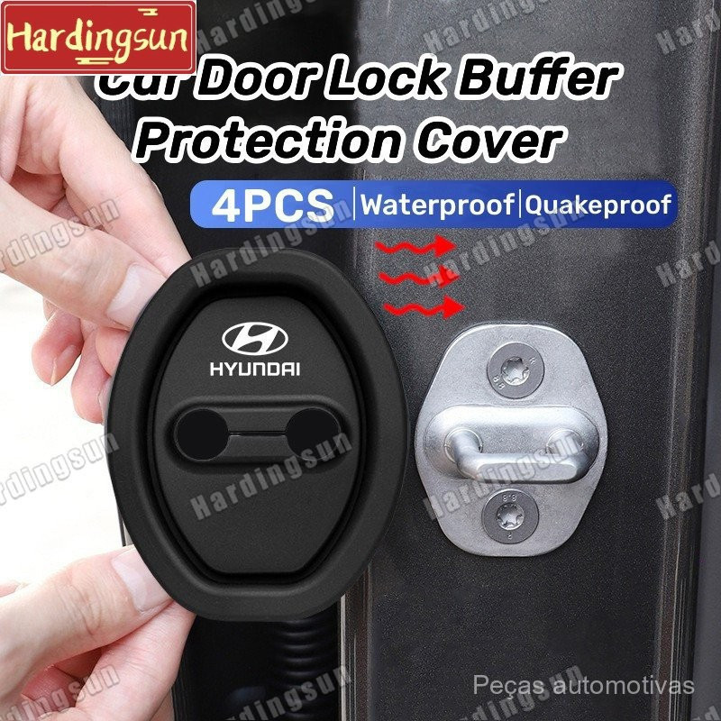 4 Unidades de Capa Protetora de Silicone para Fechadura de Porta de Carro Hyundai, Acessórios Amortecedores Silenciosos 