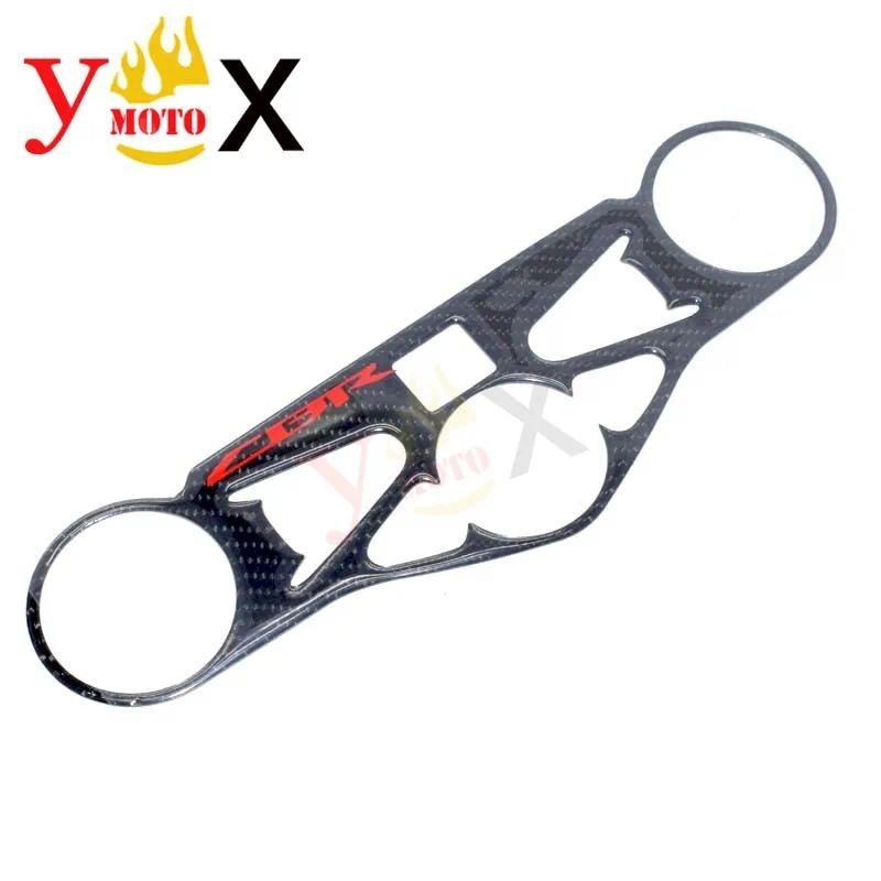 CBR1000 RR 08-12 3D Garfo De Fibra Carbono Superior Frente Final Triplo Braçadeira Direção Adesivo Decalque Almofada Cap