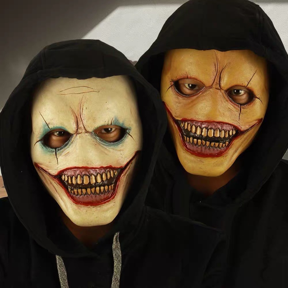 Halloween Smiley palhaço máscara barra casa assombrada sala secreta npc adereços assustadores Horror chapelaria máscara 