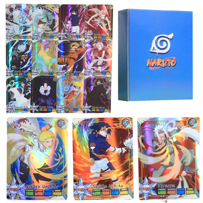 50 Peças/Pacote Cartões Flash Naruto SSR Raros Coleção de Jogos Personagem Kakashi Uzumaki Presente para Crianças GQO4