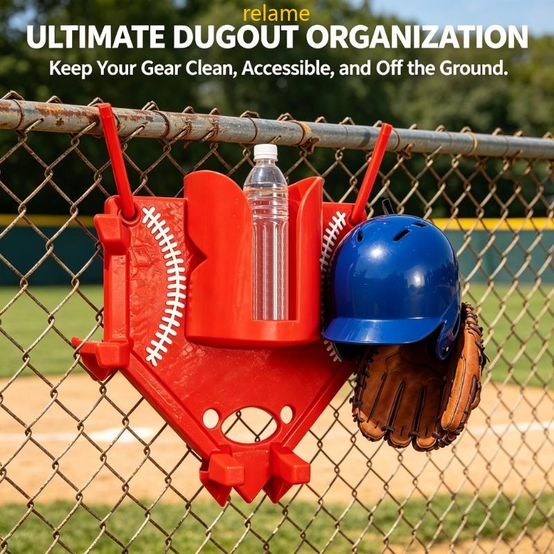 Rel Equipamento Beisebol Organizador Cerca Montado Pendurado Capacete Cabide Para Armazenament