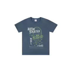 Camiseta Infantil Menino Estampa Relevo Elian Azul