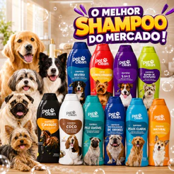 Shampoo Pet Clean 700ml Cães e Gatos Filhotes Natural Clareador Escurecedor