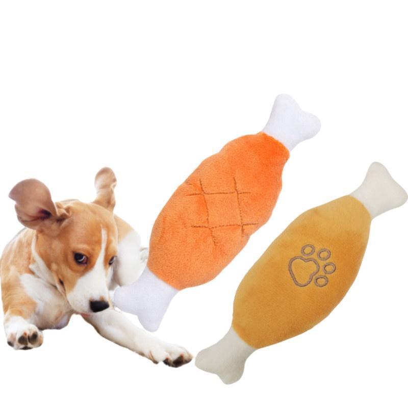 Brinquedos de pelúcia para animais de estimação, brinquedos para cães, formato de perna de frango, brinquedos educativos