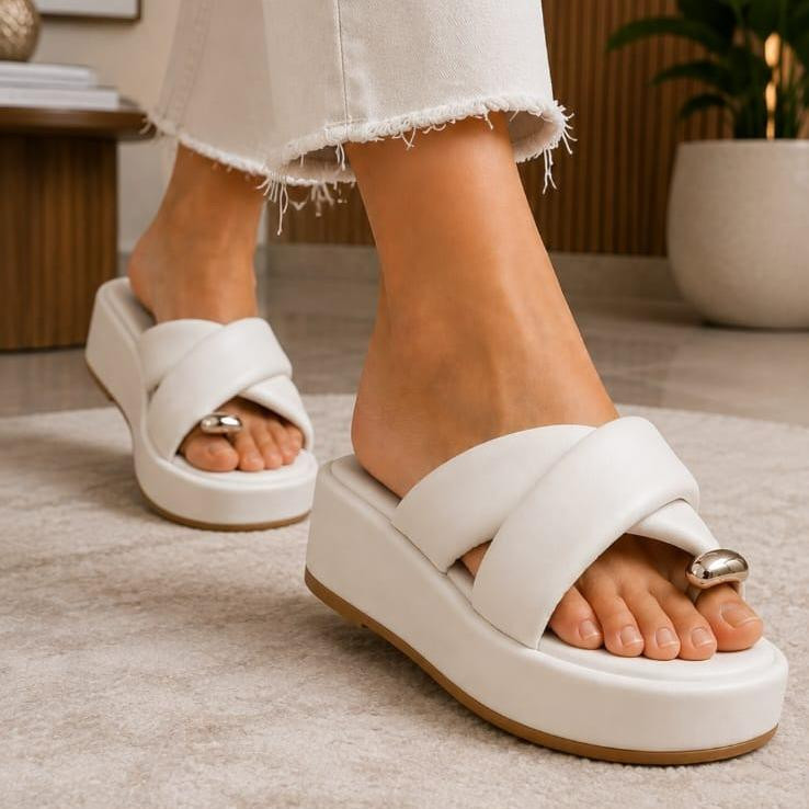 Chinelo Feminino sandália Plataforma Flatform Modelo X COM ABS ALTA confortável