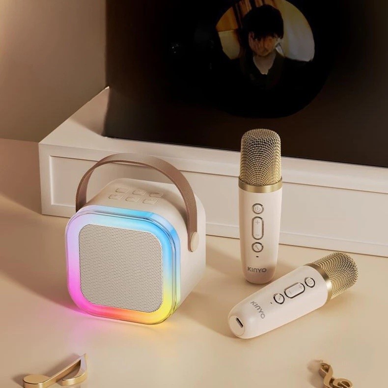 K12 Caixa De Som Sem Fio Com 1/2 Microfone Karaokê Mini Alto-falante Bluetooth Portátil 1/2 Mic