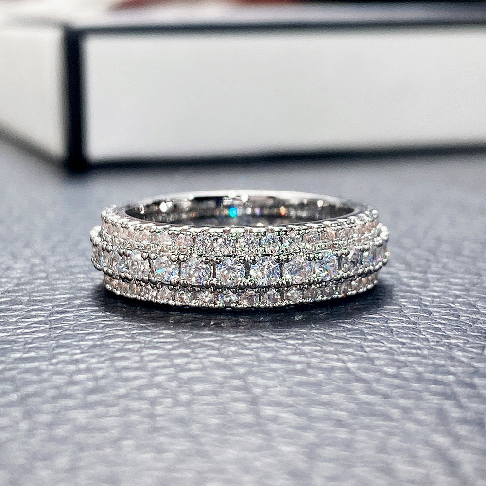 Luxo diamante linha masculino feminino estilo único anel de noivado anel de noivado estilo anel de diamante pulseira