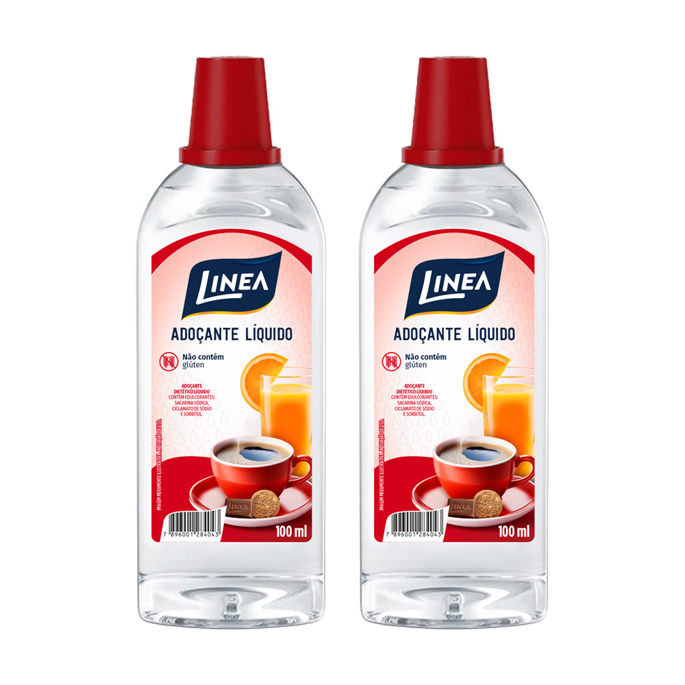 Kit 2 Adoçantes Sacarina Líquido Linea de 100 ml