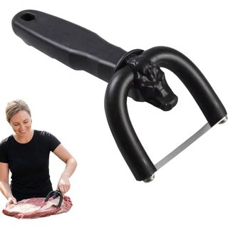 Cortador de Carne e Aparador de Gordura Manual, Fatiador de Carne Bovina e Suína em Aço Inoxidável, Ferramenta Manual pa