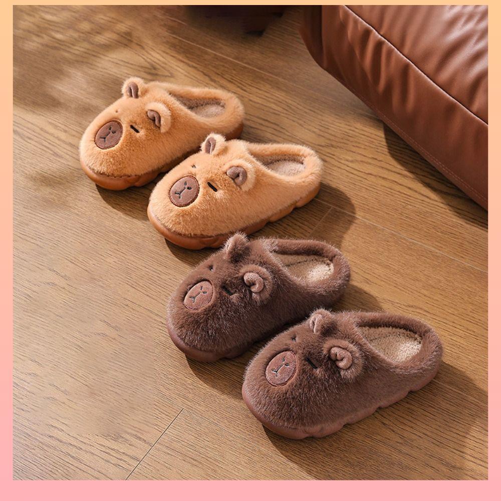 Sapatos De Algodão , Chinelos Infantis Quentes De Capivara , Lindos , Macios , Antiderrapantes , Grossos , Para