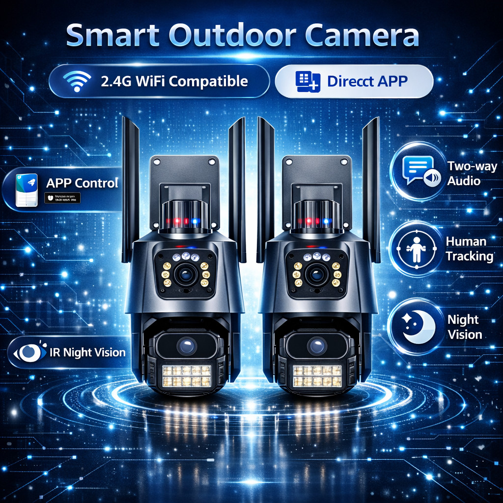SUYACAM Camera Segurança Externa Lente Dupla 4k 6mp Sirene Policial, com sirene policia