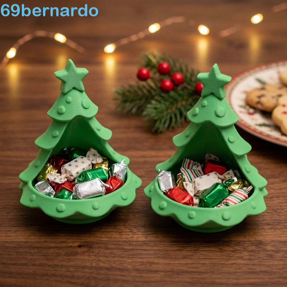 Bandeja De Armazenamento De Árvore De Natal BERNARDO , Suporte De Vela Pequena De Plástico Impresso Em 3D , Destaque Sup