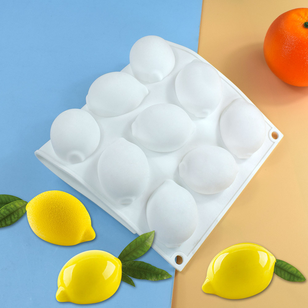 Forma de silicone para mousse de limão com 15 cavidades, forma de frutas tridimensional