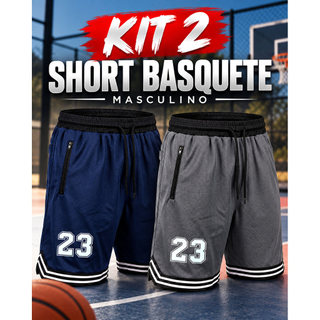 Kit 2 Bermudas Drifyt Basquete Masculina Academia Leve e Respirável