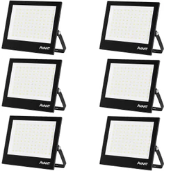 Kit 6 Refletor Led 150w Luz Externa Comercio Branco Frio 6500k Bivolt 127v 220v Avant