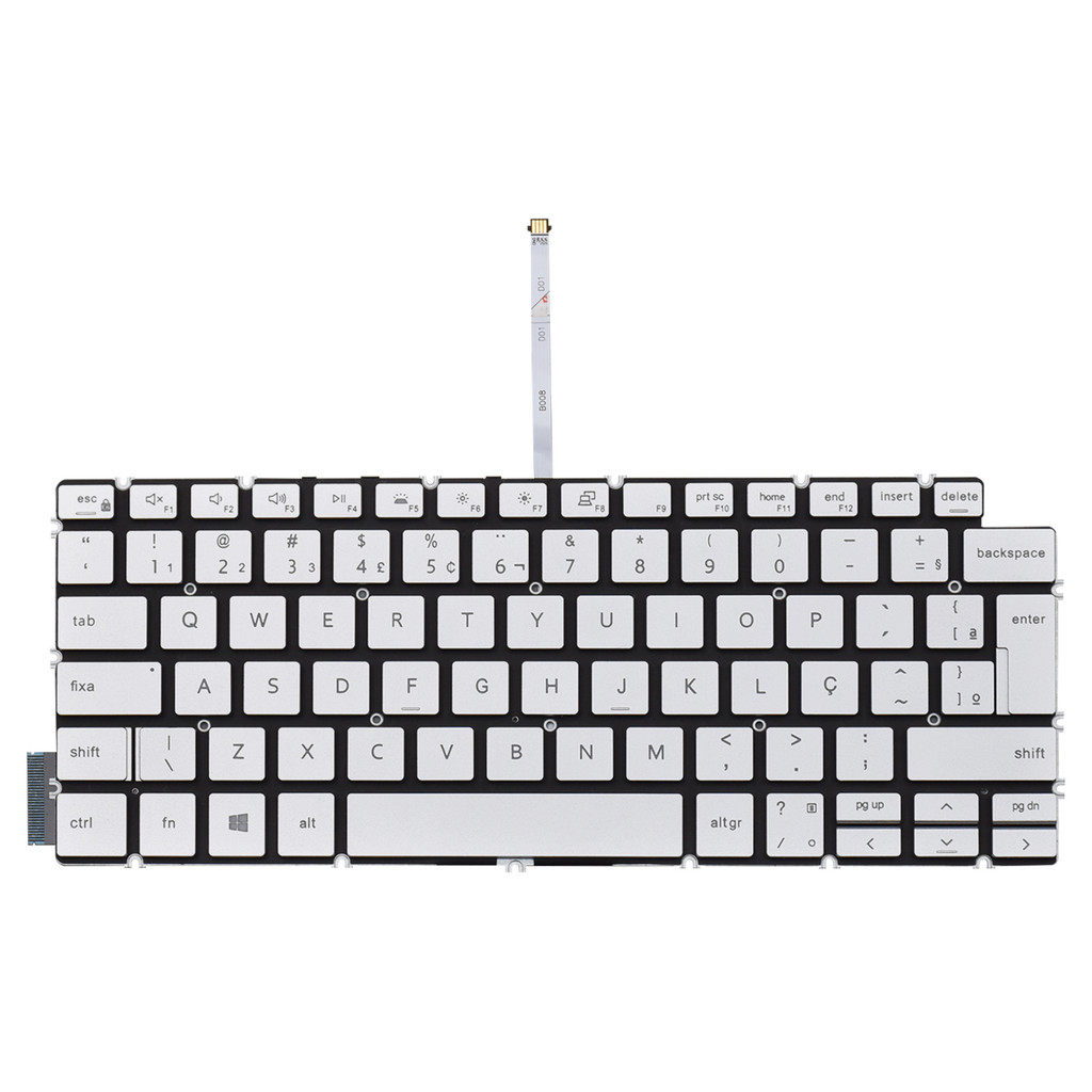 Teclado para Notebook Dell P116G Com Iluminação Prata