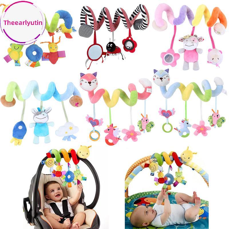 theearlyutin Sensorial Espiral Brinquedo De Chocalho De Pelúcia Para Carrinho E Berço Pendurado Mordedor De Bebê Macio D