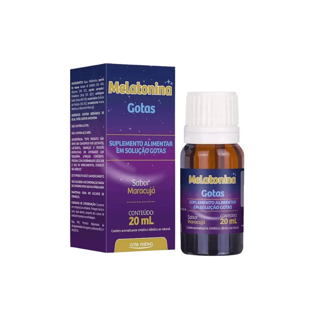 Melatonina em Gotas Sabor Maracujá 20ml - Arte Nativa — imagem 2 de 2
