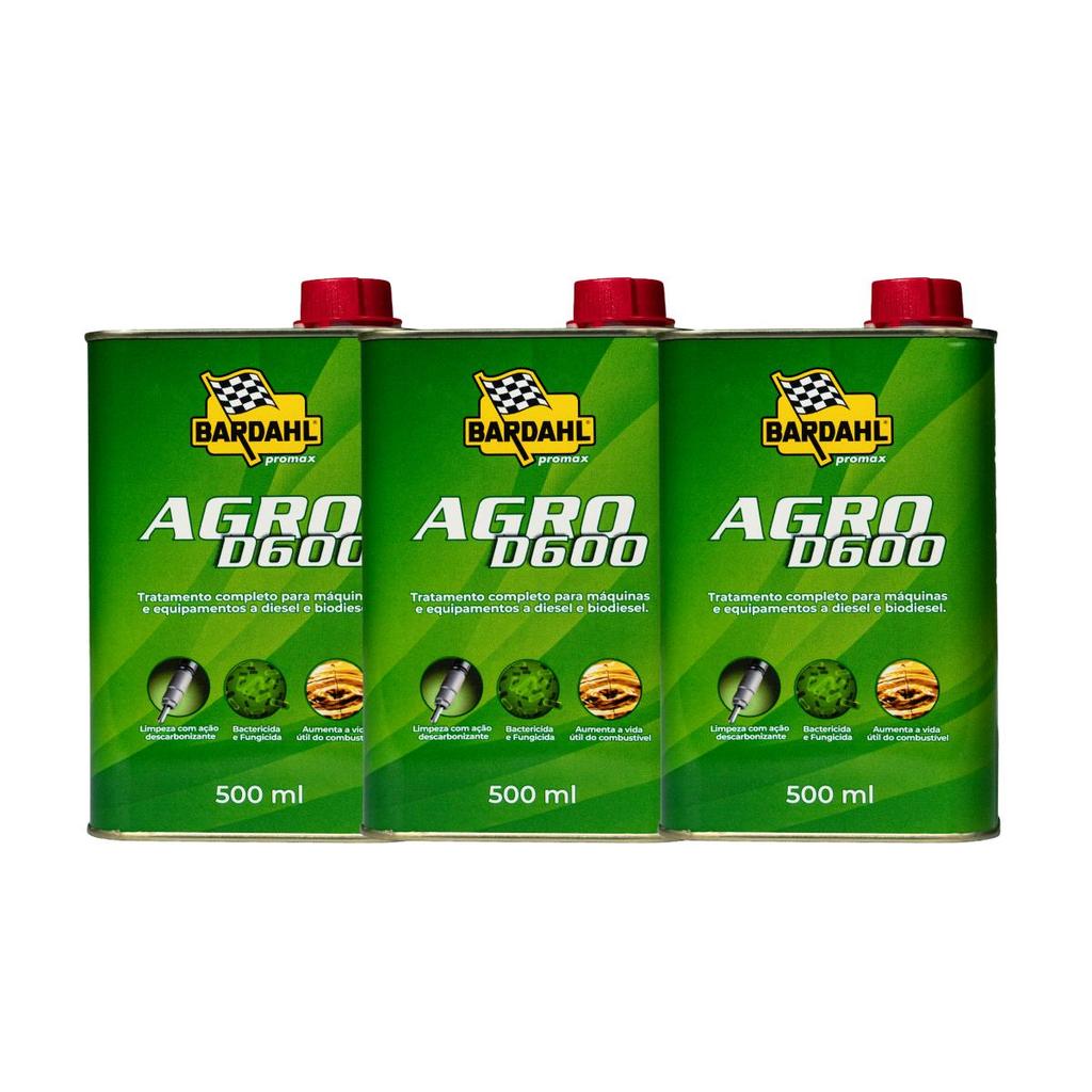 Aditivo Diesel Agro Bardahl  D600 500ml Kit 3 Un.