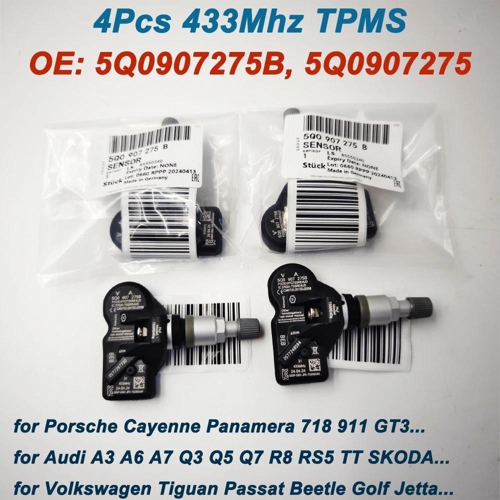 4 Unidades TPMS 5q De Alta Qualidade0907275b 5Q0907275 Paraaudi Skoda A3 A7 Porsche 911 Cayenne VW Tiguan Passat Sensor 