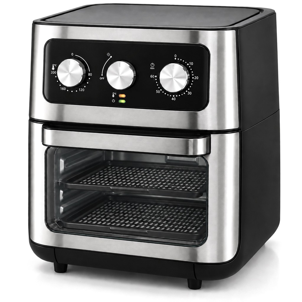 Fritadeira Air Fryer Sem Óleo Inox 12 Litros 2000W Analógico Circulação Ar Quente Iluminação Interna