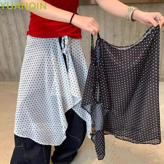 YUANQINZT Cortina De Peido , Saia De Bolinhas , Anágua Xadrez , Malha Transparente Com Cadarço , Vestido Midi Y2K