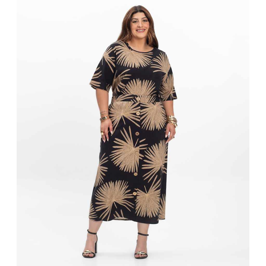 Saia Super Midi Feminina Plus Size Secret Glam Preto