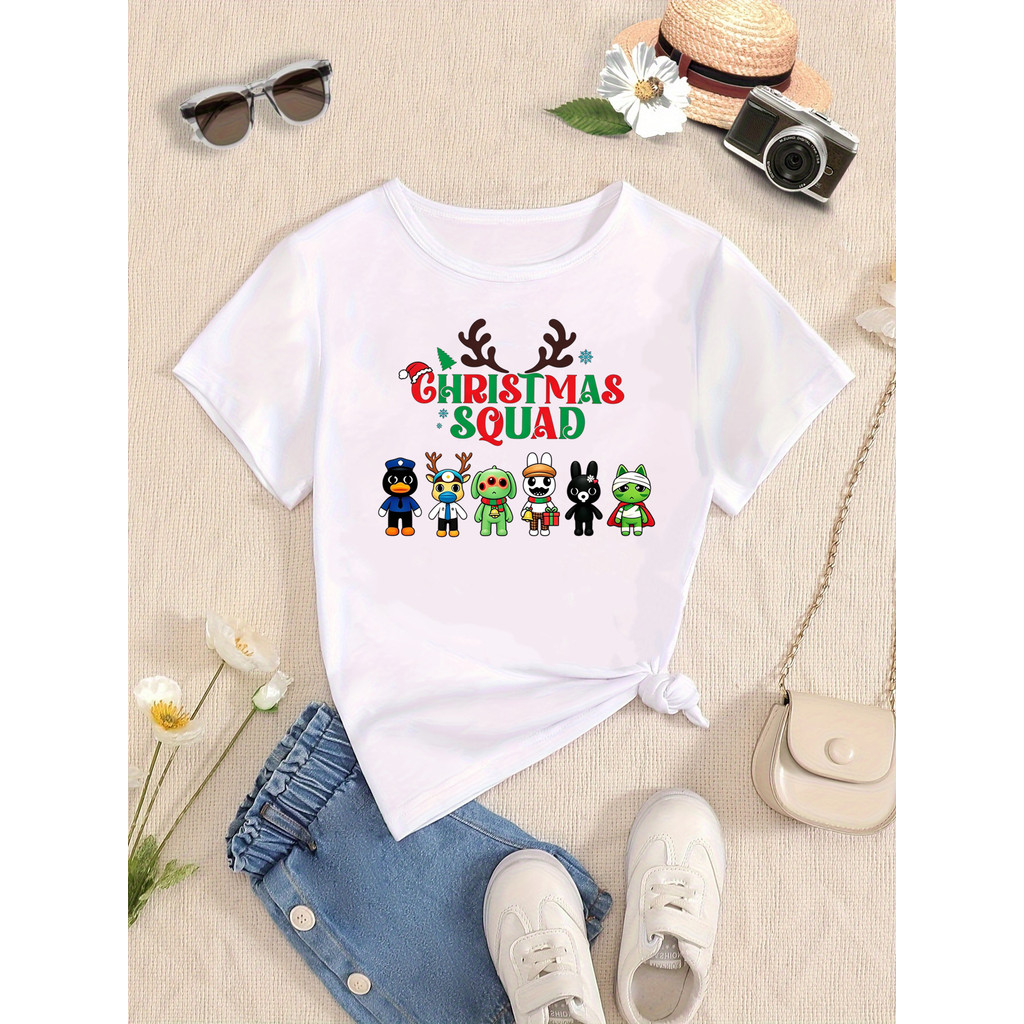 Esquadrão De Natal Animal Hospital Impresso T Camisa Meninas/Meninos Camiseta Kawaii Crianças Roupas Manga Curta