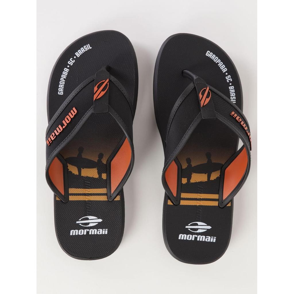 Chinelo Wave III Mormaii Masculino PRETO/PRETO/LARANJA