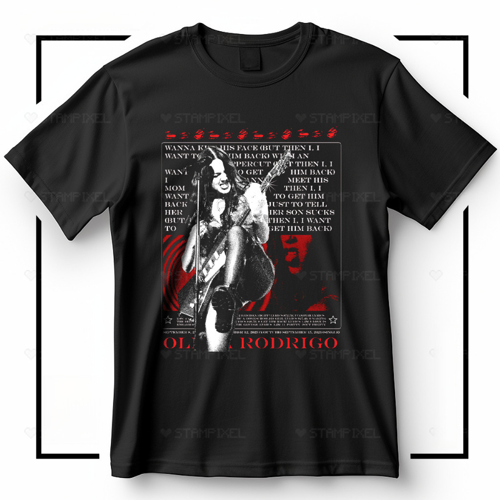 [Camiseta Premium em Algodão Puro]MIA Olivia Rodrigo Blusa De Cantora Compositora Streetwear T-shirt
