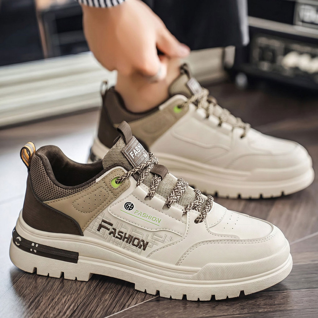 Sapatos masculinos outono 2026 novo estilo juventude esportes lazer aumentando resistente ao desgaste sapatos de proteçã