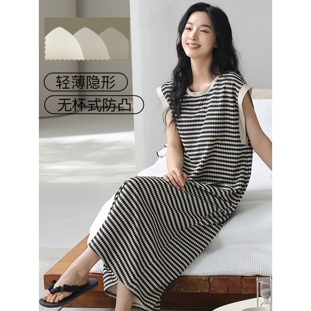 Daphne sem mangas camisola feminina verão puro algodão fresco sentimento colete saia 7A pijamas antibacterianos Homewear