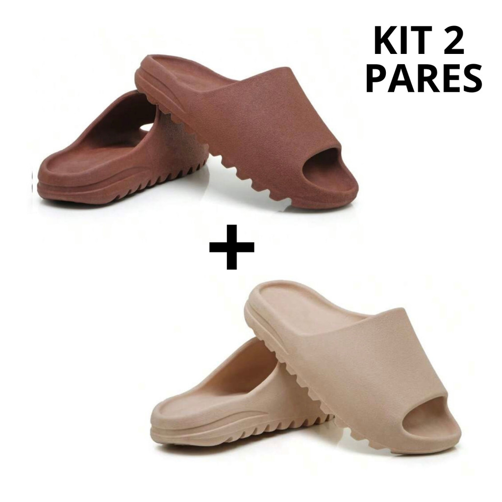Kit 2 Pares Chinelo Slide Masculino Feminino Nuvem Leve Ortopédico