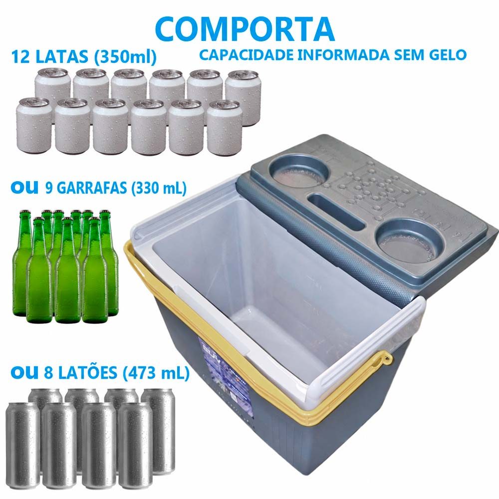 Caixa Cooler Térmico Pequeno 8 Litros Cinza ou Rosa Cabe Ate 12 Latas Termolar · foto 2