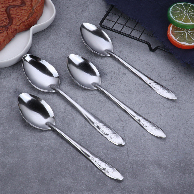 Colher de sopa de cabo longo reforçada em aço inoxidável, colher de melancia, colher pontiaguda, colher de sopa, colher 