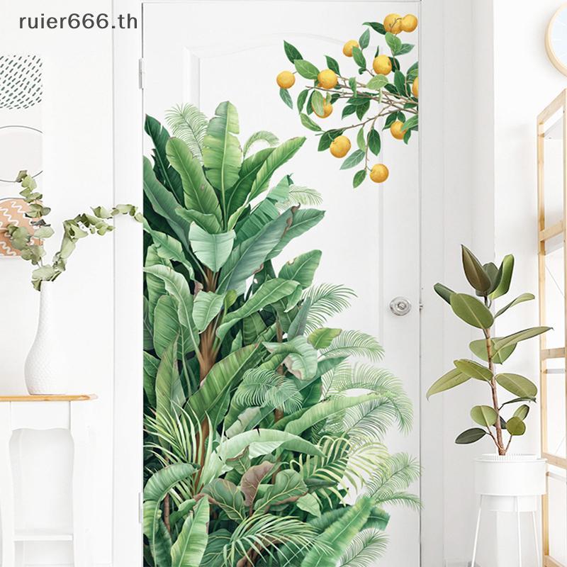 ruier Folhas Verdes Parede Stiers Para Casa Sala De Estar Decorativo Vinil Decalque Plantas Tropicais DIY Criança Porta 