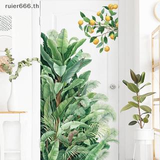 ruier Folhas Verdes Parede Stiers Para Casa Sala De Estar Decorativo Vinil Decalque Plantas Tropicais DIY Criança Porta 