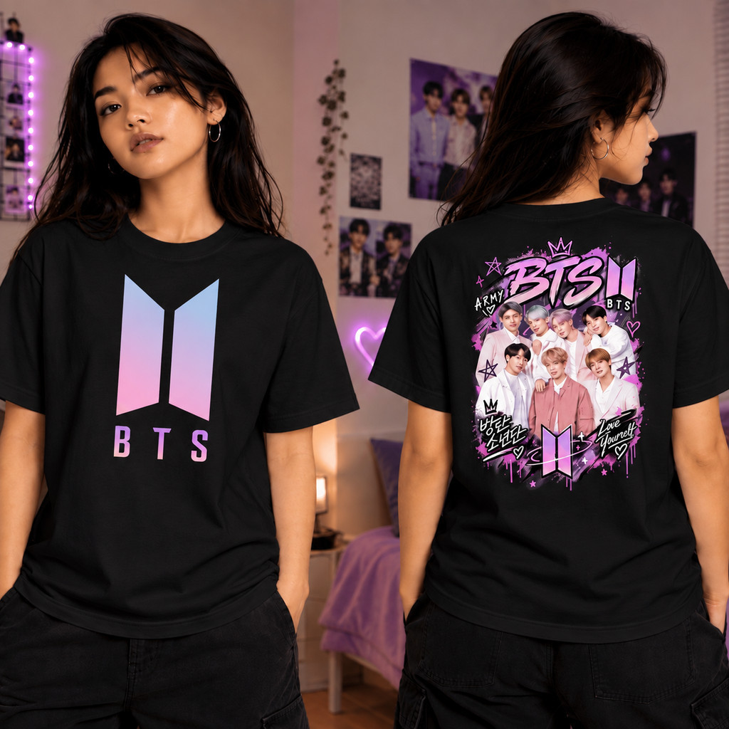 Camiseta Blusinha BTS Kpop Army Estampada Integrantes Bangtan Boys Camisa K-POP Infantil e Adulto