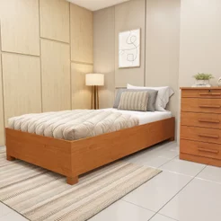 Cama Solteiro em MDP 94cm x 193cm Grecia Yescasa Marrom/Cinamomo Cinamomo
