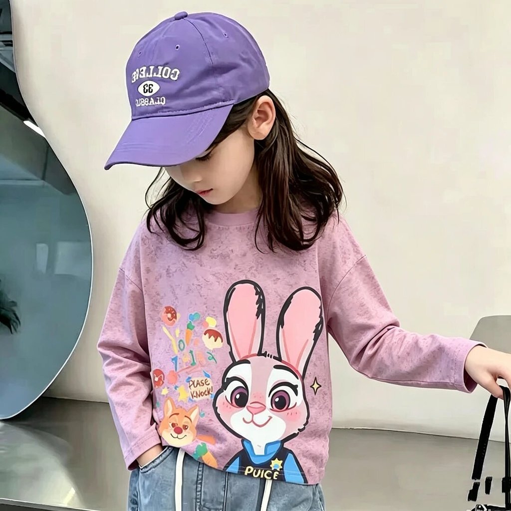 Meninas meninas puro algodão de manga comprida Tie-Dye impresso camiseta verão novo estilo crianças meninas Casual médio
