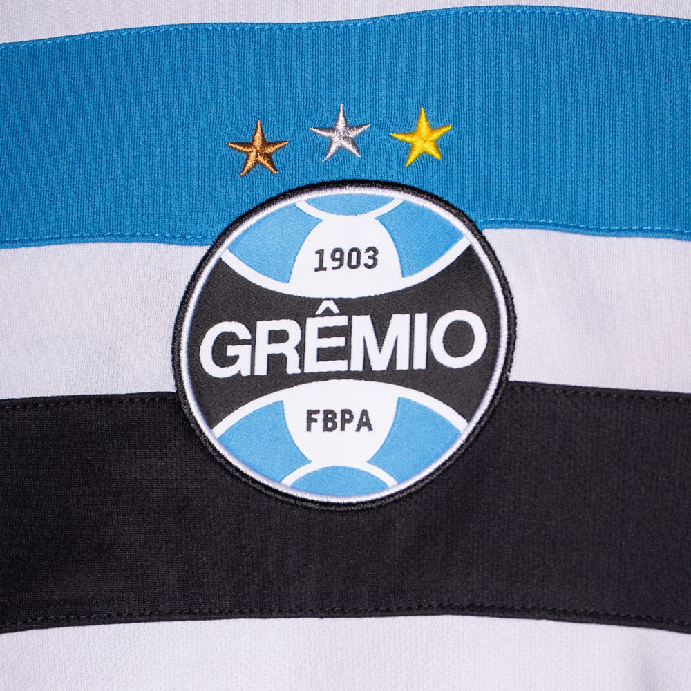 Camiseta Masculina Grêmio Lotus Orion Listra Tricolor Branco · foto 2