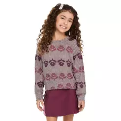 Conjunto Infantil Menina Flores Com Saia Elian Rosa