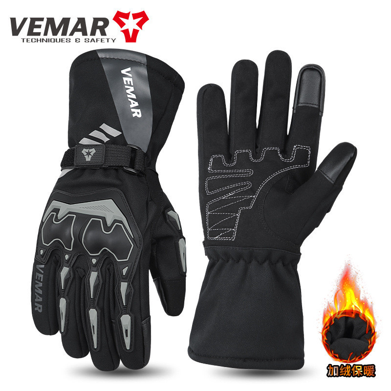 Motocicleta inverno impermeável quente ciclismo luvas masculinas resistente a choques motocicleta à prova de frio à prov