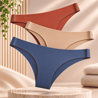 Kit 3 Calcinhas Tanga Sem Costura Feminina Invisível Conforto Diário Cintura Média Cores Sortidas