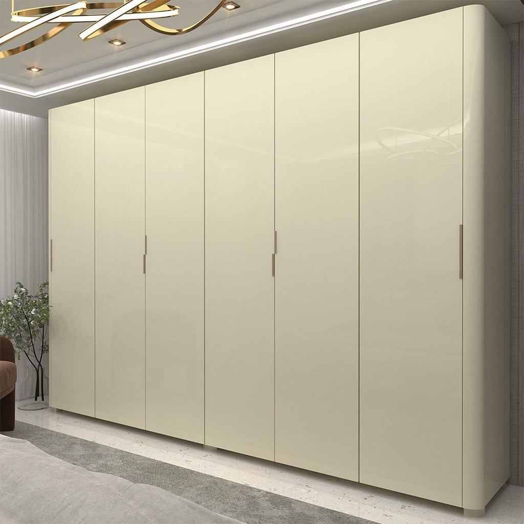 Guarda-Roupa Casal 6 Portas com Pés Innova 100% MDF Off White Off White