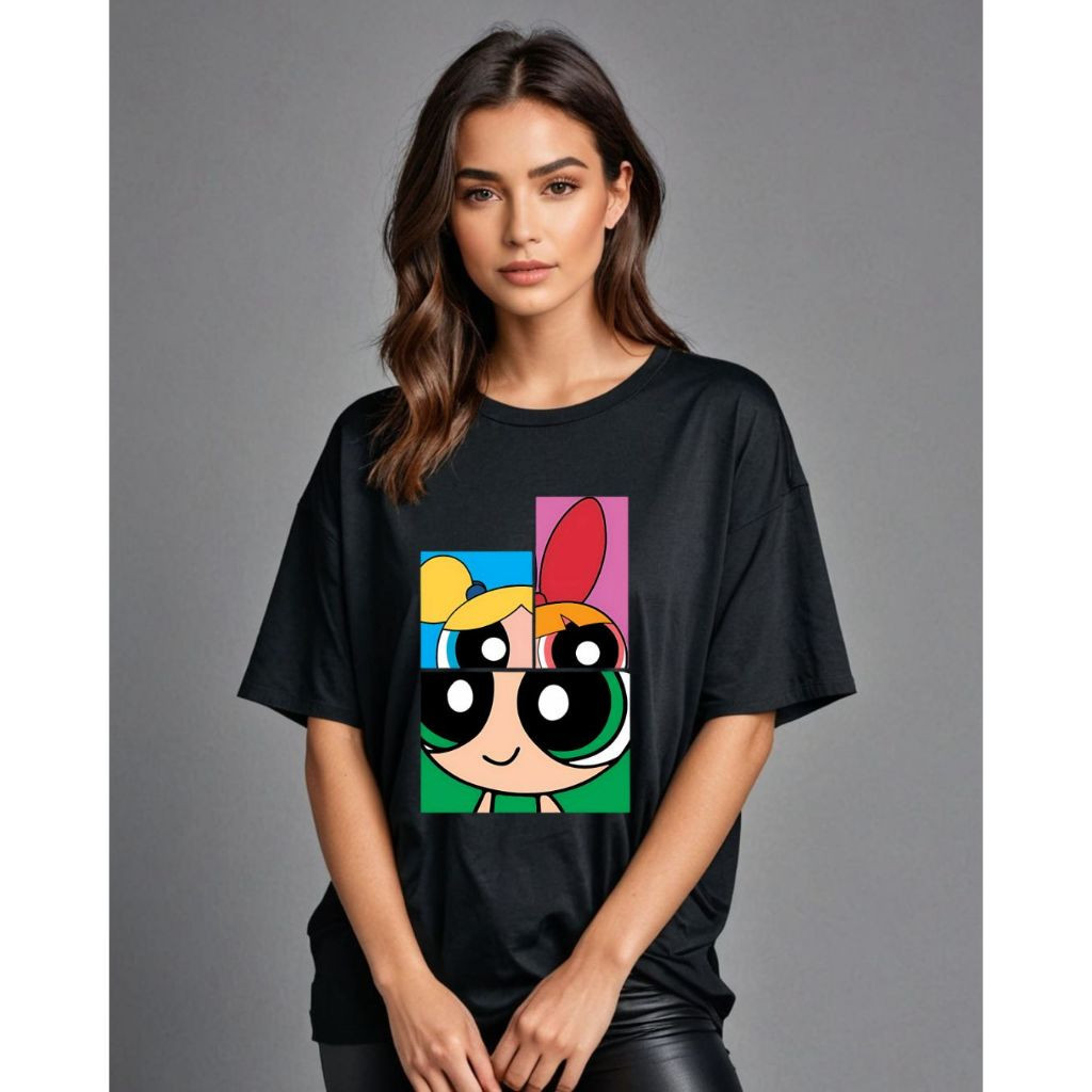 [Camiseta Premium em Algodão Puro]BOW Camiseta Unissex Meninas Super Poderosas Lindinha Florzinha Docinho Adult