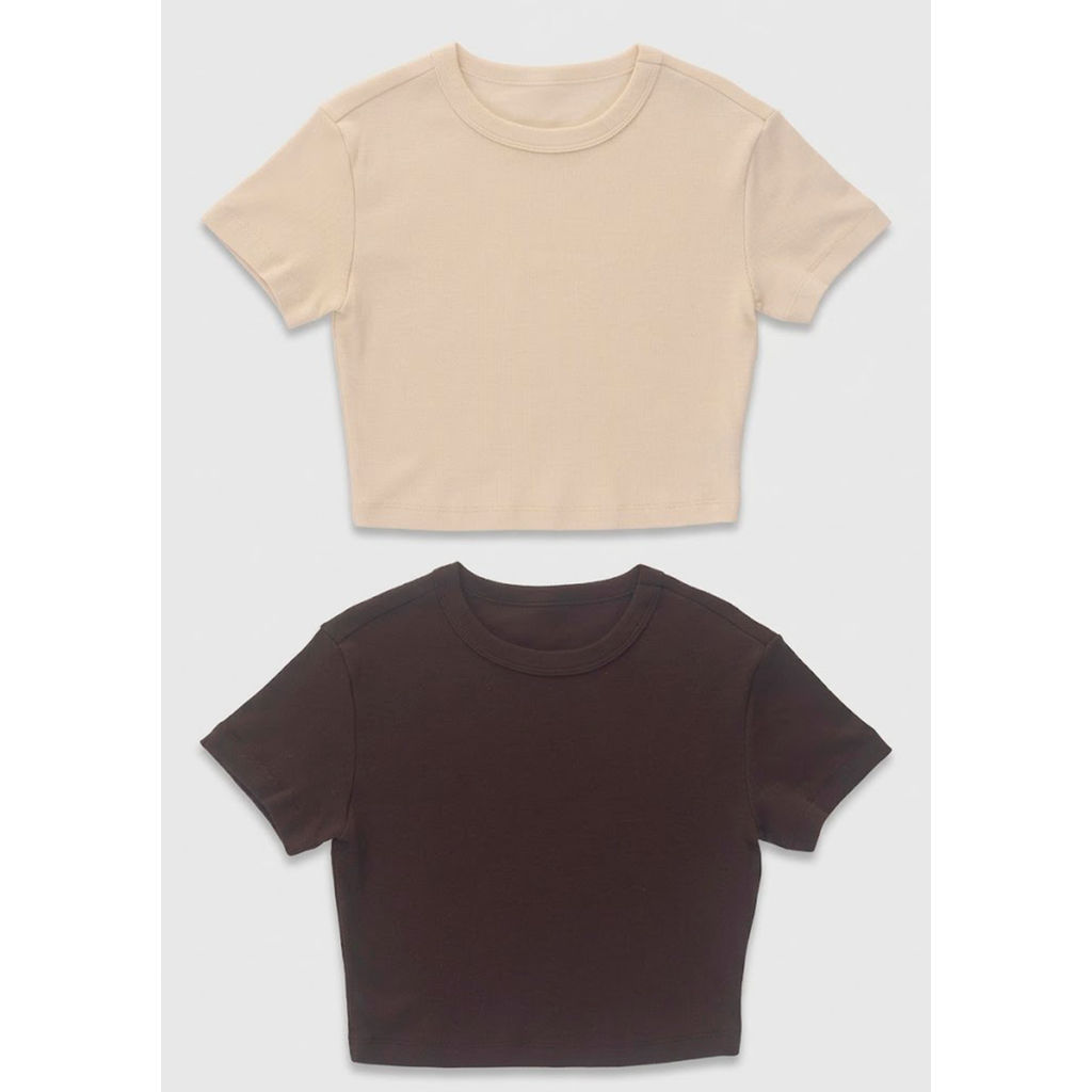 Kit 2 Camisetas Femininas Cropped