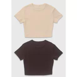 Kit 2 Camisetas Femininas Cropped