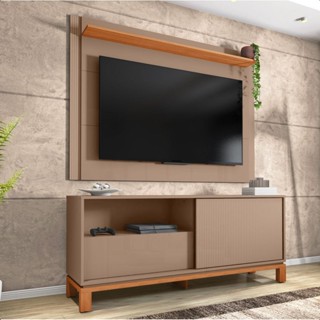 Bancada Rack Com Painel Para Tv Até 55 Polegadas Jace Cinza em Oferta na Shopee